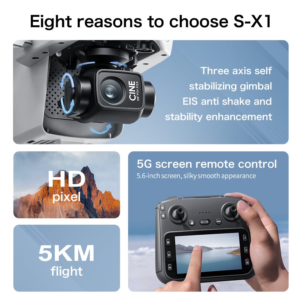 S-X1 MAX GPS Drone with 3-Axis - Drone Gimbal 3 Axis recension och pris
