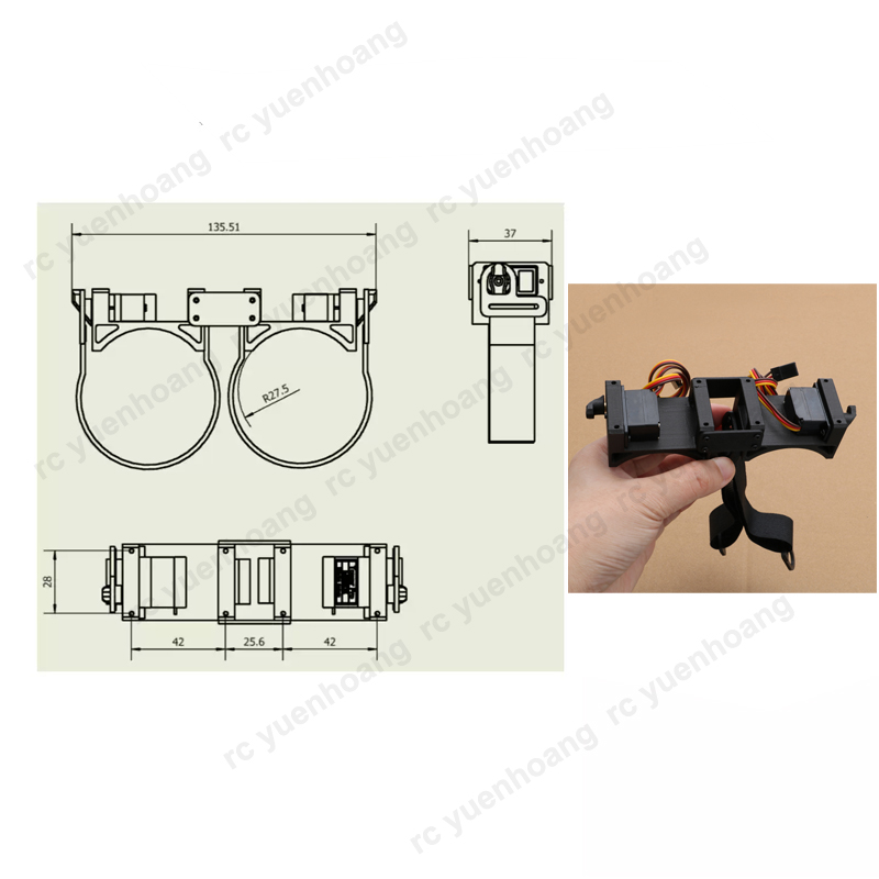 1PCS Adjustable Remote Control - Drone Gimbal 2 Axis recension och pris