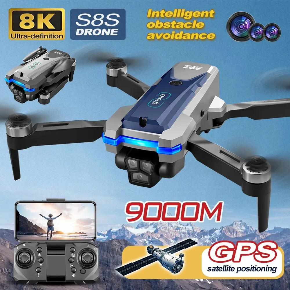 S8S GPS Drone 5G Wifi 8K HD Du - Drone Gimbal Brushless recension och pris